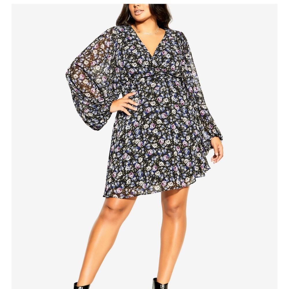 City Chic Women's Apparel Women's City Chic Plus Size Dress Wild Ditsy - Picture 1 of 3